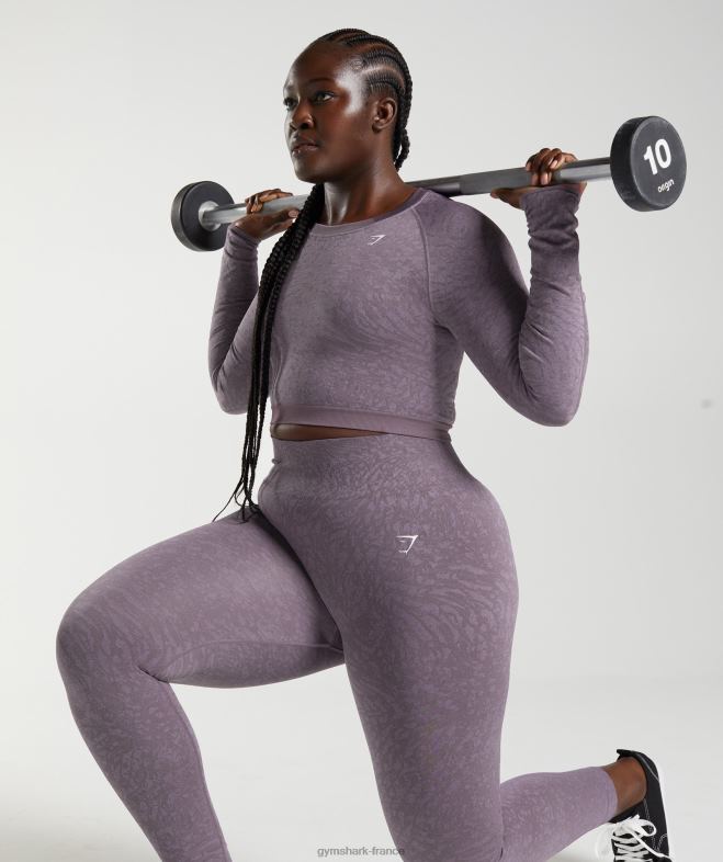 Gymshark adapter animal - haut sans couture à lacets dans le dos sauvage | lilas musqué femmes 6HF28453
